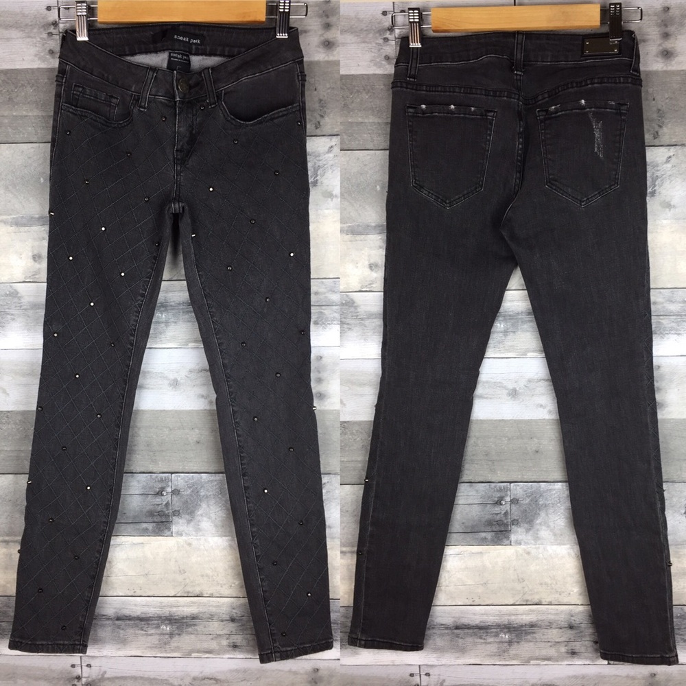 Juniors Size 5 Sneak Peek Jeans Quilted Studded